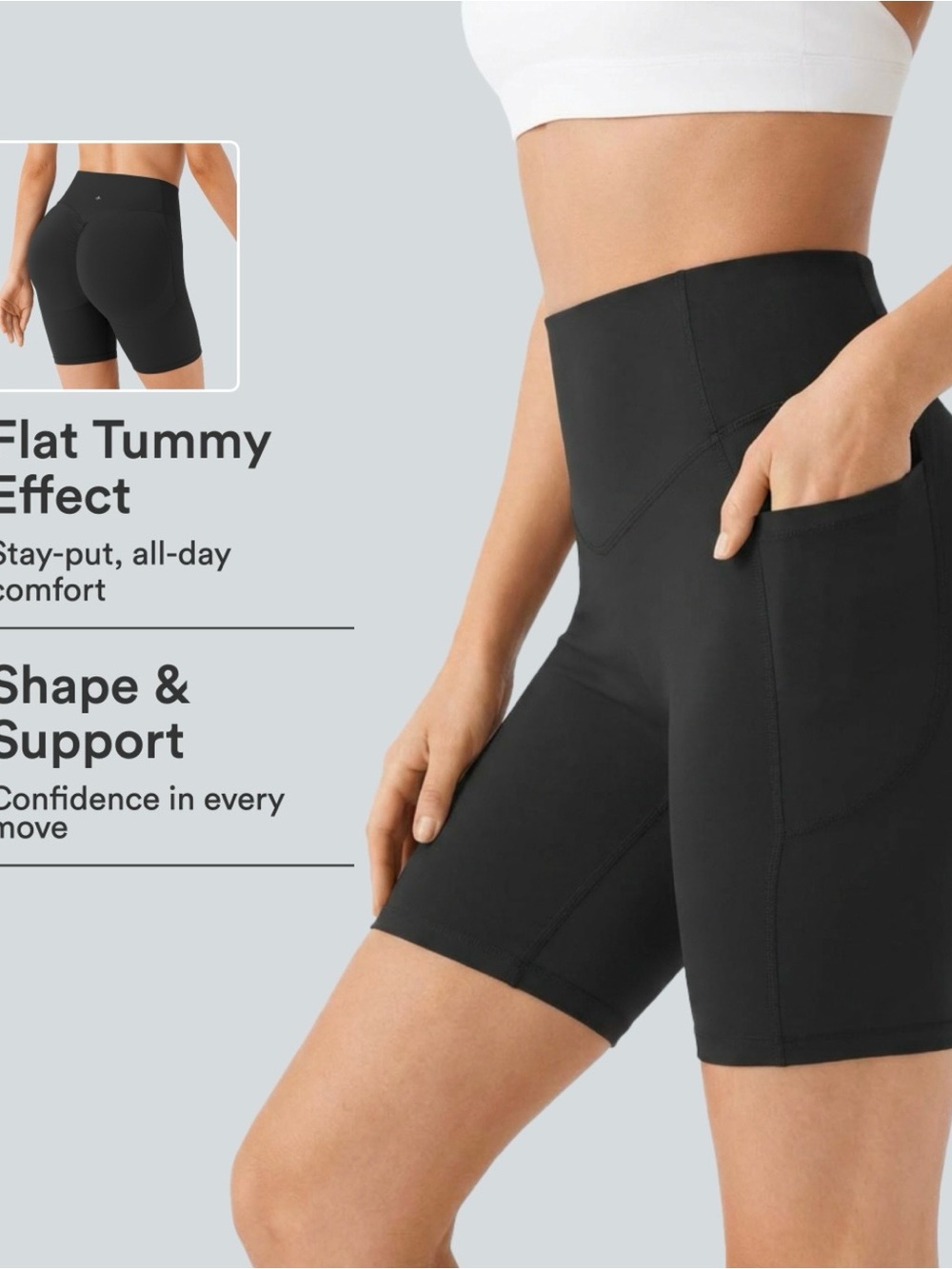 Halara UltraSculpt™ High Waisted Scrunch Butt Lifting Tummy Control 7" Inseam - Picture 3 of 8